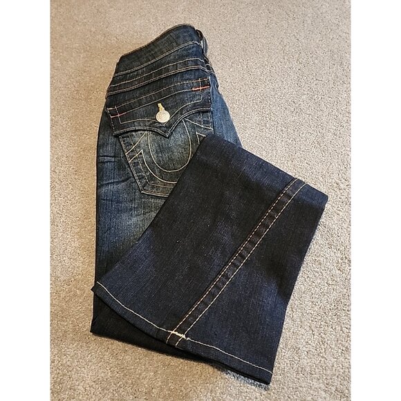 VTG True Religion Joey Women Jeans Bootcut Flare Flap Pocket  Sz 27 Made USA - Picture 2 of 16